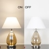 DECADE Smoke Luster Glass and Metal Table Lamp With White Cotton Shade