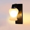 Devansh Solid Wood Electric Wall Light in Brown Colour with White Shade Count of 1 Light