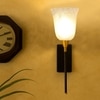 Devansh Metal Electric Wall Light in Black Colour with White Shade Count of 1 Light