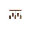 Casa 5 Series Brown Solid Wood Cluster Hanging Light