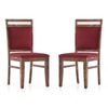Alaine Solid Wood Dining Chair in Teak Finish & Rococo Red Colour - Set of 2