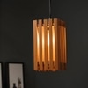 Elegant Brown Solid Wood Single Hanging Light