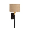 Devansh Metal Electric Wall Light in Black Colour with Beige Shade Count of 1 Light