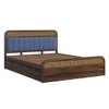 Yashvi Solid Wood King Size Side drawer Storage Bed In Provincial Teak Finish Blue 72x78 inch