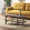 Tora XL Solid Wood And Cane With Glass Coffee Table In Danish Walnut Finish