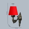 Devansh Metal Electric Wall Light in Antique Gold Colour with Red Shade Count of 1 Light