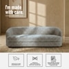 Stylishsimplicity Wood 3 Seater With Upholstery Non Storage Sofa In Beige Colour