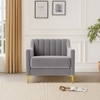 Fame Velvet 1 Seater Sofa in Grey Colour