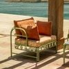 Dastoori Stainless Steel Outdoor Single Seater Sofa in Beige Colour