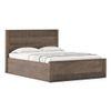 Toledo Solid Wood King Size Hydraulic Storage Bed In Danish Walnut Finish