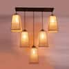 Devansh Solid Wood Electric Wall Light in Brown Colour with Multi Shade Count of 1 Light