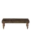 Cairo Sheesham Wood Accent 3 Seater Dining Bench in Green Sparkle Velvet