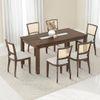Brighton Xl 6 Seater Dining Table, Finish - Danish Walnut with Reed Dining Chair Set