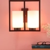 Eliante Modern Wall Lights Mild Steel & Glass Material Dark Wood & White Finish