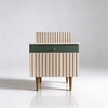 Linenbark Wood Side Table in Light Pink Colour