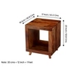 Berlin Sheesham Wood Contemporary Rectangle End Table Side Table In Natural Teak Finish