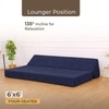 Usha Shriram Folding 4 Seater Double Foam Fold Out Sofa Cum Bed  in Dark Blue Colour
