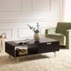 Velin Ridged Coffee Table with Drawer Black