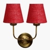 Devansh Metal Electric Wall Light in Gold Colour with Maroon Shade Count of 2 Lights