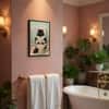 The Castle Decor Funny Black Cat Reading Newspaper Bathroom Wall Art 8x12 Inch