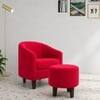 Daviana Boucle Fabric Lounge Chair in Red Colour