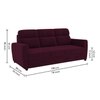 Alvaro Velvet 3 Seater Sofa Red wine Color