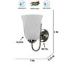 Devansh Steel Electric Wall Light in Steel Colour with White Shade Count of 1 Light
