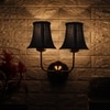 Devansh Dual Gold Metal  Wallmounted Lamp With Cotton Gold Metal  Shade