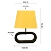 Devansh Yellow Cotton Table Lamp With  Wood Black Base -6