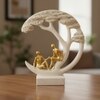 Family Tree Showpiece with Golden Figurines Modern Decorative Sculpture