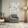 Apollo High Back 1 Seater Fabric Sofa in Ash Grey Velvet Colour
