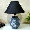Matka Stone Grey Black Wooden Table Lamp in Grey