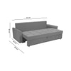 Barato 3 Seater Pull Out Sofa cum Bed  in Grey Colour