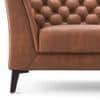 Weston 3 Seater Luxury Italian Leather Sofa In Cognac