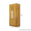 Hexa Red Wooden 2 Door Wardrobe with 4 Shelves in Giant Wood Colour
