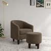 Daviana Boucle Fabric Lounge Chair in Brown Colour