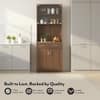 Hubert 4 Door Tall Display Cabinet in Classic Walnut Finish