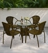 Esperance  Wicker Chair In  Beige And Brown Tone Finish