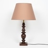 Akira hand crafted Solid wood walnut finish Table Lamp With Beige Cotton Shade