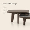Alba Square Cluster Black Marquina Marble & Solid Wood Coffee Table In Danish Walnut Finish