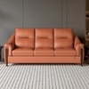 Russet 3 Seater Leatherette Sole in Cinnamon Brown Colour
