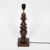 Akira hand crafted Solid wood walnut finish Table Lamp With Beige Cotton Shade