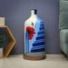 Escalier Flight Hand Painted White Glass Shade Table Lamp