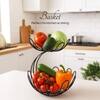 Cache Tiered Floral Wire Basket Black