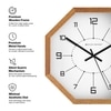 Dotted Index Octagonal Wooden Wall Clock