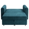 Alfon 1 Seater Velvet Pull Out Sofa Cum Bed with Storage In T Blue