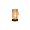 Alberto Beige Bamboo Shade Table Lamp with Black Iron Base