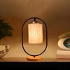 Devansh Beige Jute Drum  Wooden & Iron Table Lamp -17 Inch Height  -I