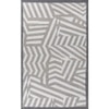 Jaipur Rugs Soft Tiger Pictorial Wool Polyester Dhurrie Rug White 6x9 ft in Medium Grey