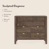 Toledo Solid Wood Chest of 6 Drawers In Danish Walnut Finish